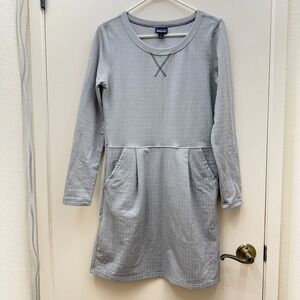 Patagonia Women's Gray Herringbone Long Sleeve Casual Dress‎ Size S Winter Warm